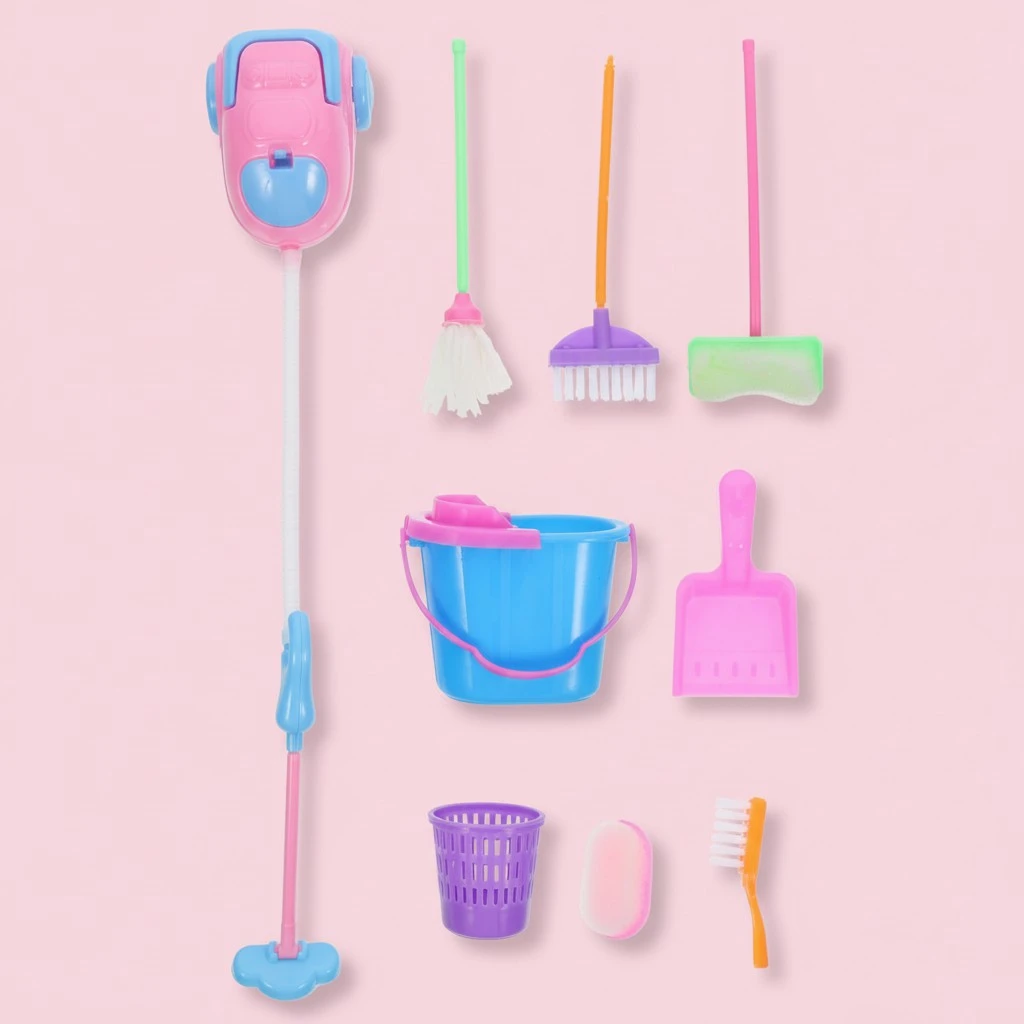 1 Set Interesting Children Toys Interactive Doll Cleaning Tools Funny Doll Cleaner Toys