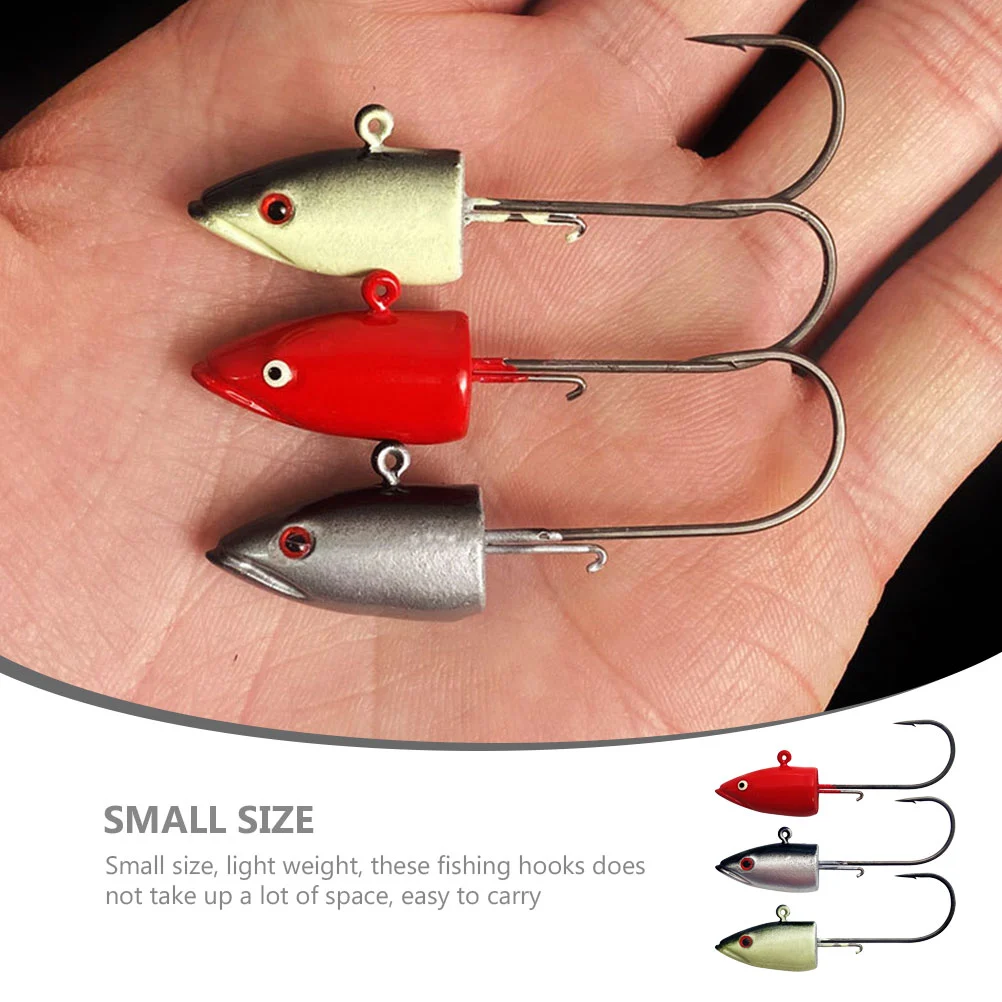 3Pcs  Fishing Hook Lead Lure Fishhooks Lead Bait Fishhooks Lead Lure Fishing Hook for Gift