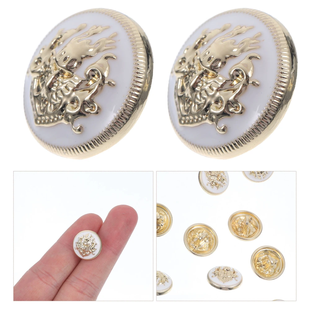 10Pcs DIY Sewing Buttons Vintage Metal Buttons Clothing Replacement Buttons