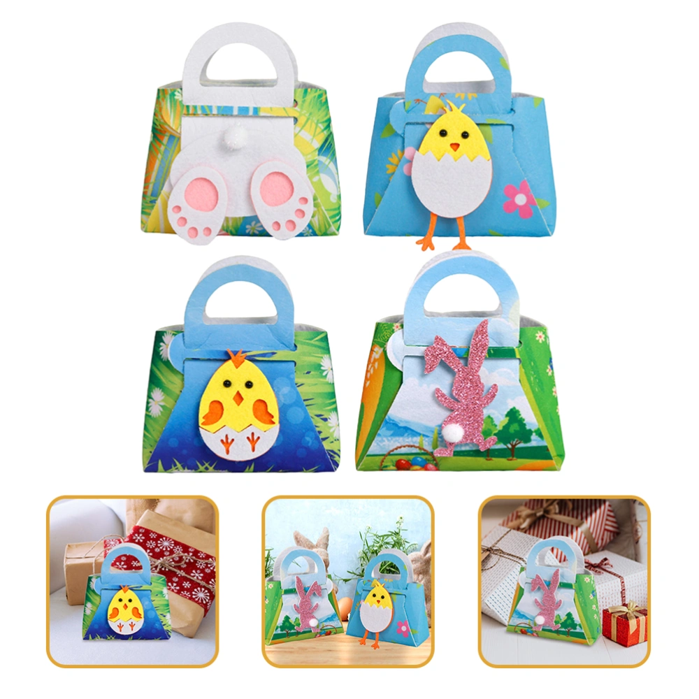 4pcs Easter Rabbit Chick Wrapping Bags Easter Bunny Bags Gift Packing Bags Toy Storage Pouches