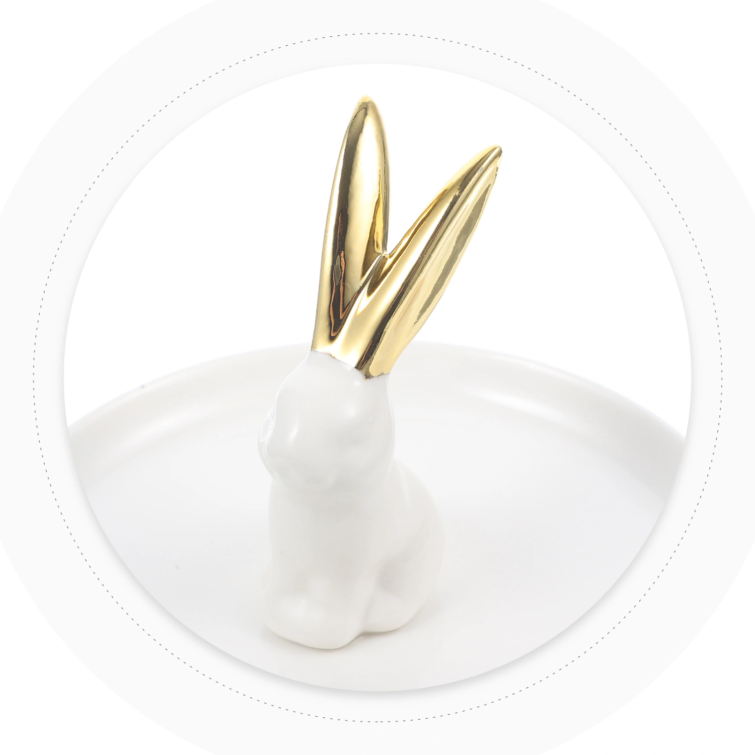 Ceramic Jewelry Plate Rabbit Decor Plate Decorative Jewelry Tray Jewelry Serving Tray Desktop Decor