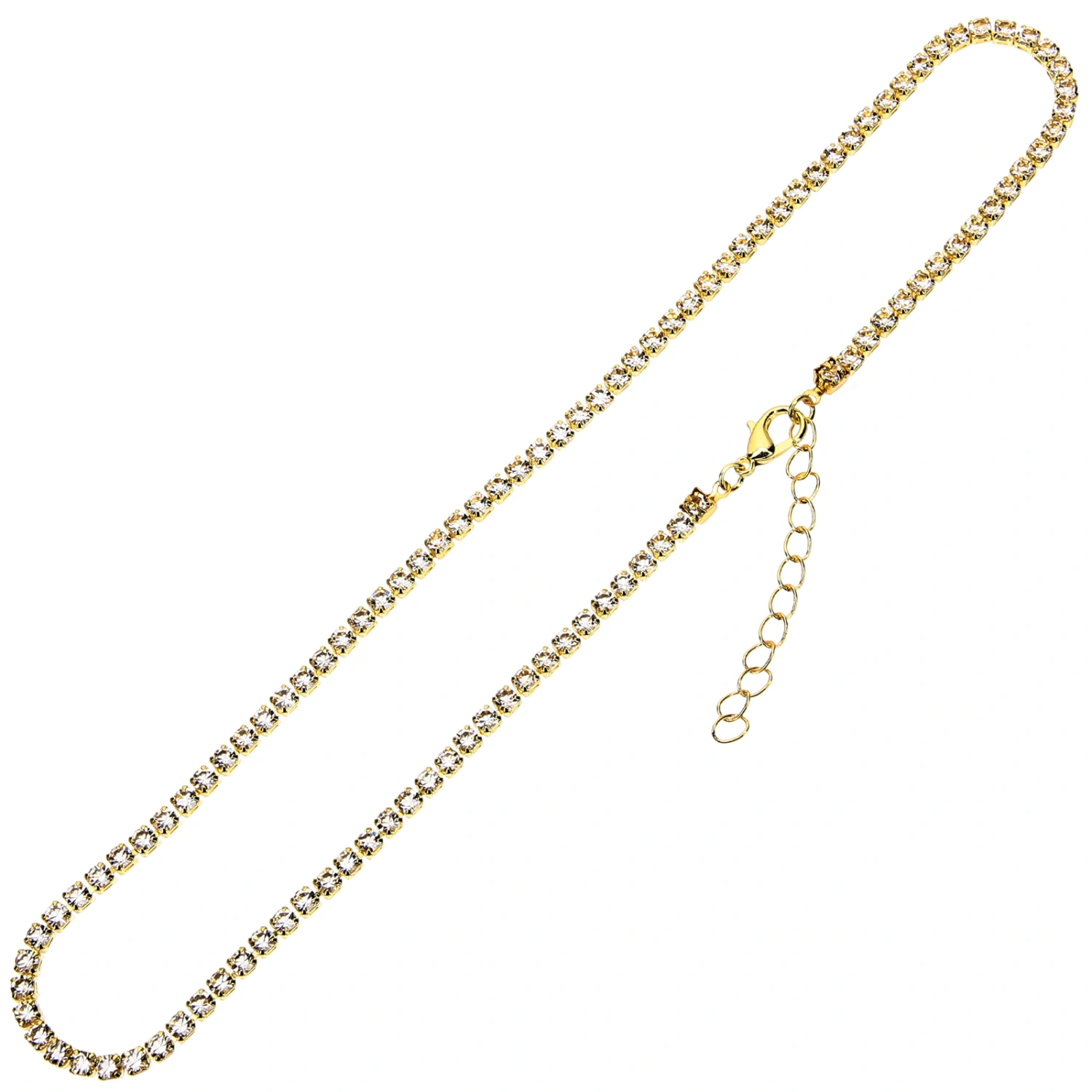 Rhinestone Necklace Clavicle Chain Alloy Choker Chain Women Neck Jewelry