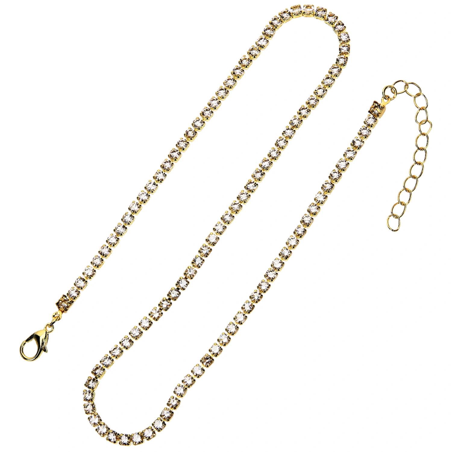Rhinestone Necklace Clavicle Chain Alloy Choker Chain Women Neck Jewelry