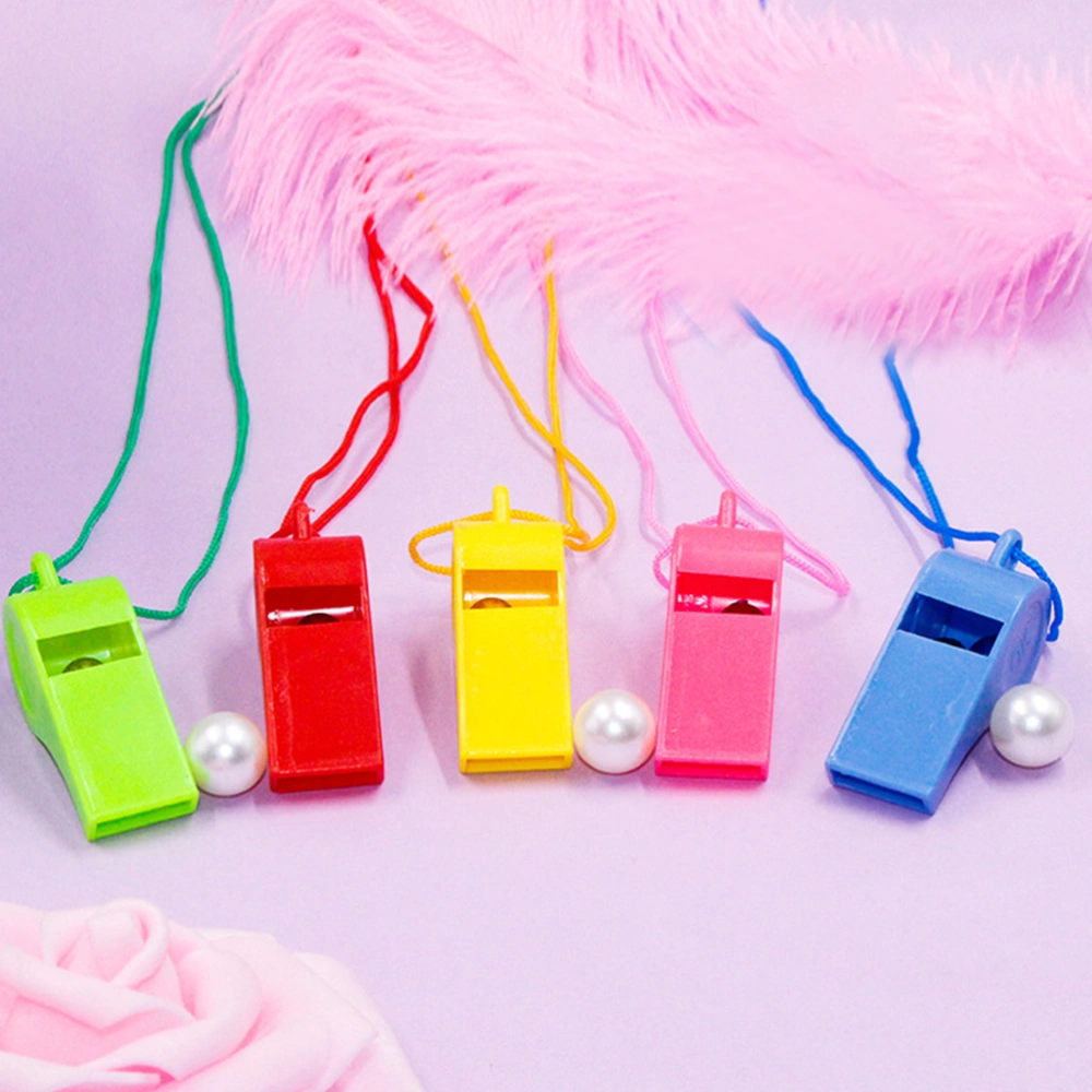 48pcs Whistle with Lanyard Plastic whistle for Referee Training Sports Race Party Games