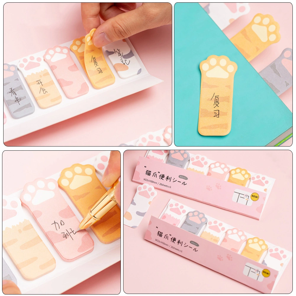 2Pcs Students Memo Pads Sticky Memo Papers Lovely Sticky Tabs Reading Page Markers