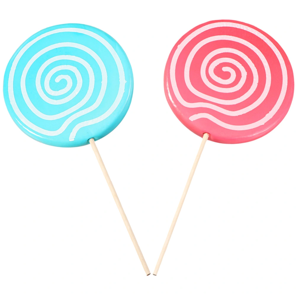 2Pcs Lollipop Prop Large Candy Ornament Fake Lollipop Festive Party Photo Props