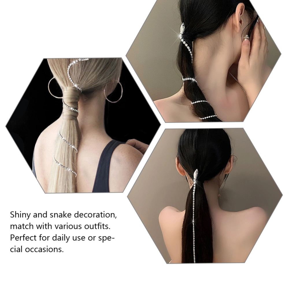 Ponytail Hair Clip Shiny Snake Hair Barrette Long Hair Chain Women Hair Accessory