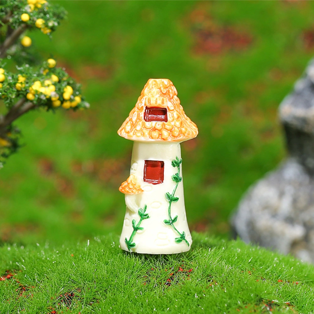 10pcs Miniature Tile-roofed House Figurines Miniature Moss Landscape House Ornaments