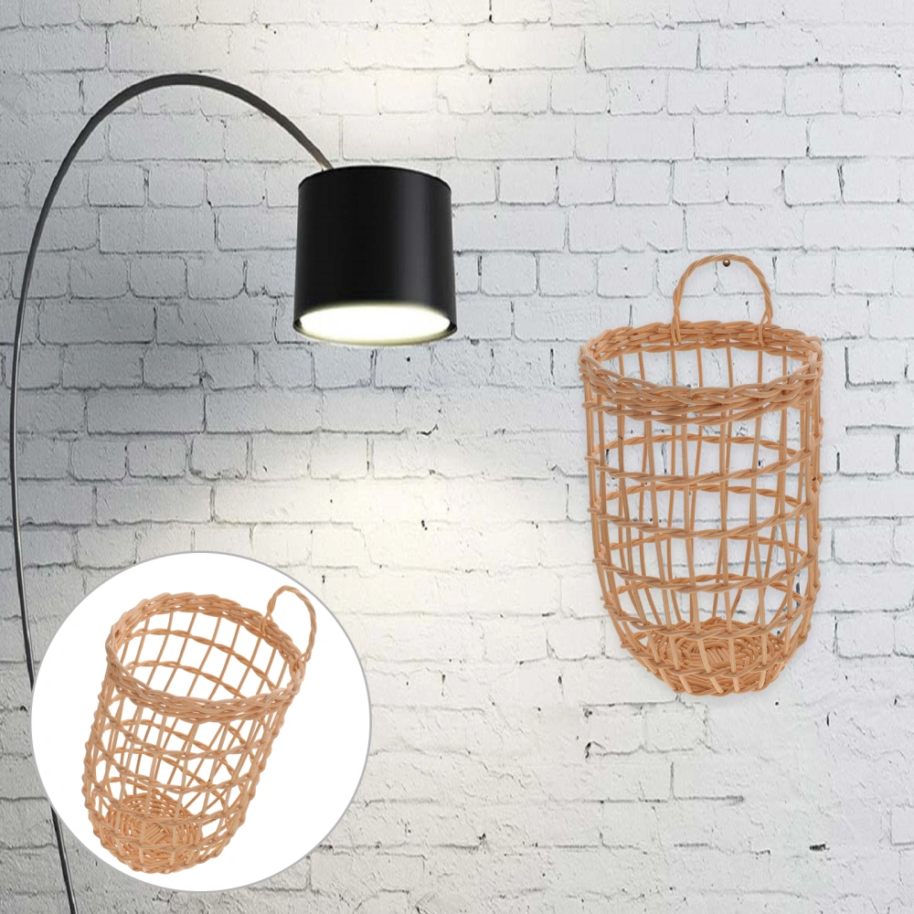 Household  Imitation Rattan Woven Basket Wall-mounted Ventilated Basket Multi-use Garlic Ginger Basket