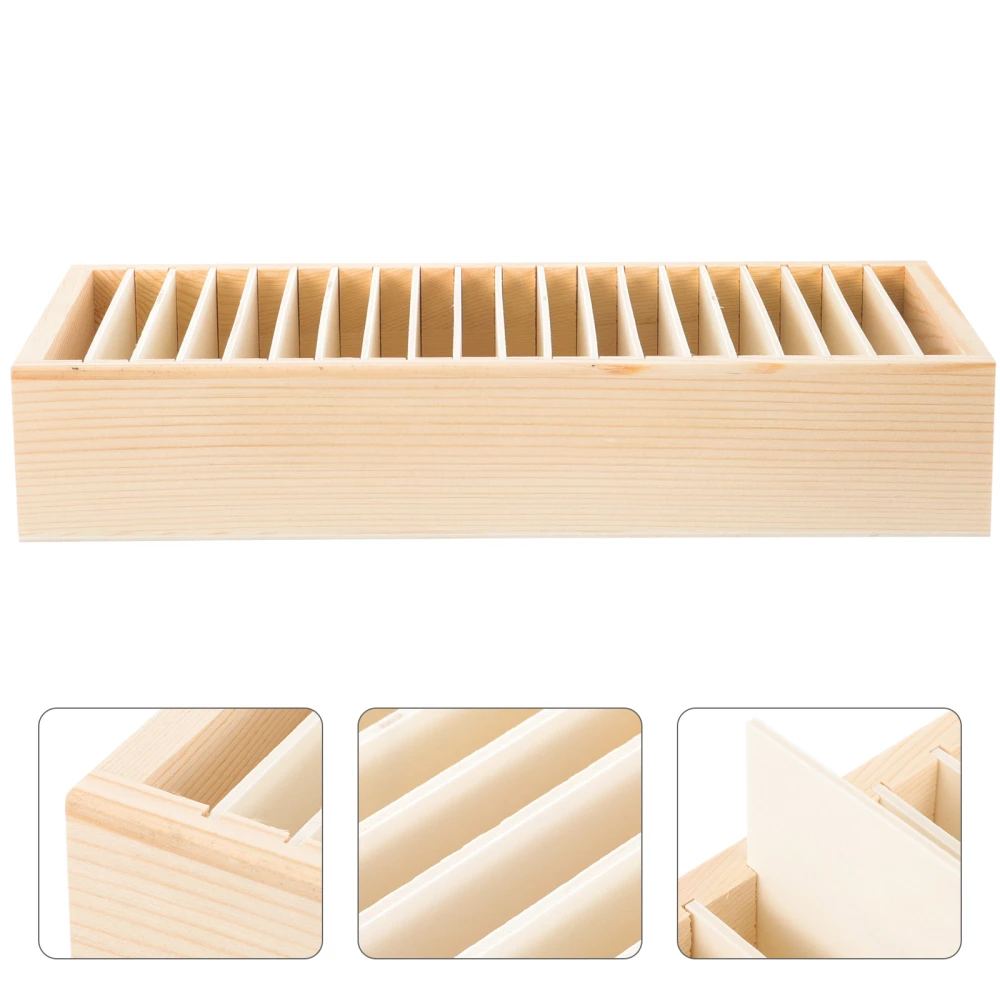 Desktop Ribbon Rack Flower Packing Ribbon Storage Box Wooden Storage Box