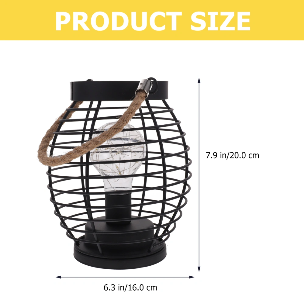 Modern Metal Table Lamp Battery Operated Cage Basket Style LED Night Light