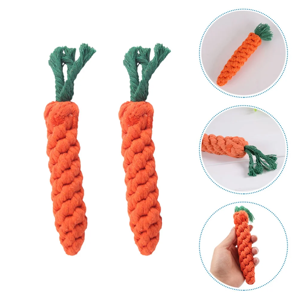 2Pcs Carrot Shape Chewing Toys Portable Molar Toys Interesting Puppy Playthings Dog Accessory