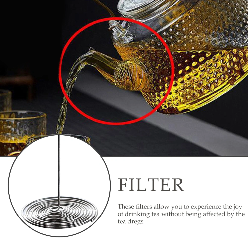 20pcs Convenient Teapot Spout Strainer Teapot Filters Stainless Steel Filters Spout Spring Strainer