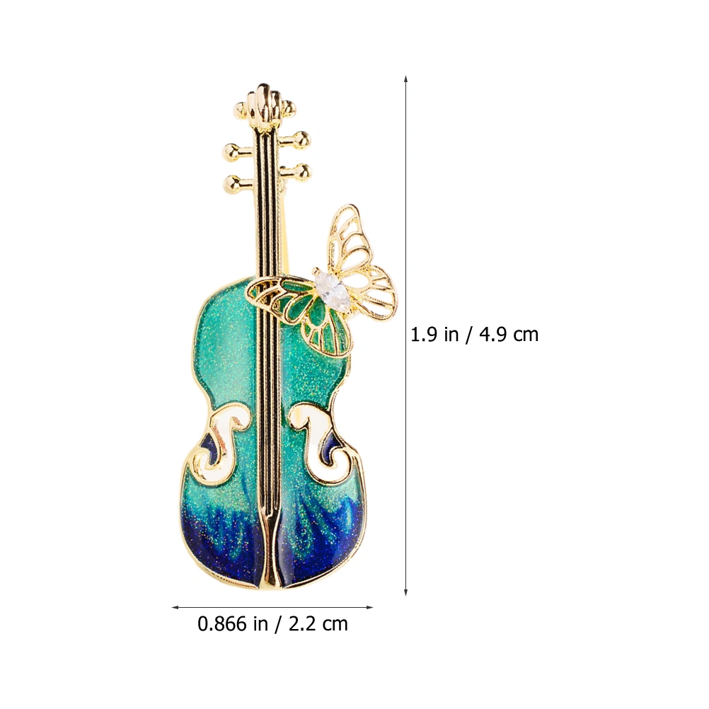 Violin Brooch Women Clothes Lapel Pin Metal Instrument Brooch Decoration for Hat Suit