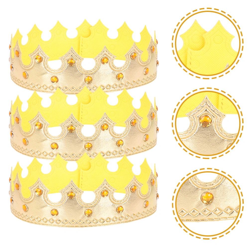 3Pcs Kids Birthday Crowns Masquerade Party Headpiece Halloween Hair Accessories