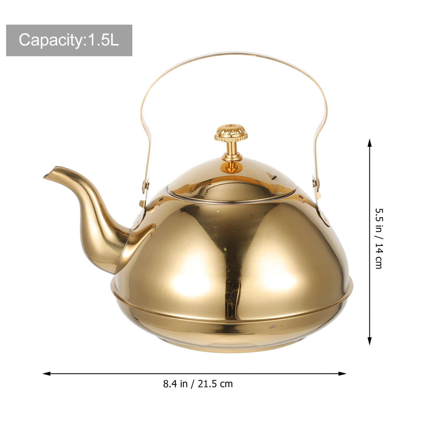 Metal Tea Pot with Strainer Kitchen Water Kettle Stainless Steel Tea Pot Kitchen Gadget