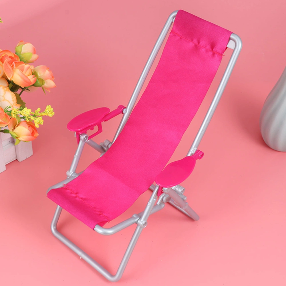 2Pc Doll House Decoration Miniature Beach Chair Miniature Ornament Miniature Beach Chair