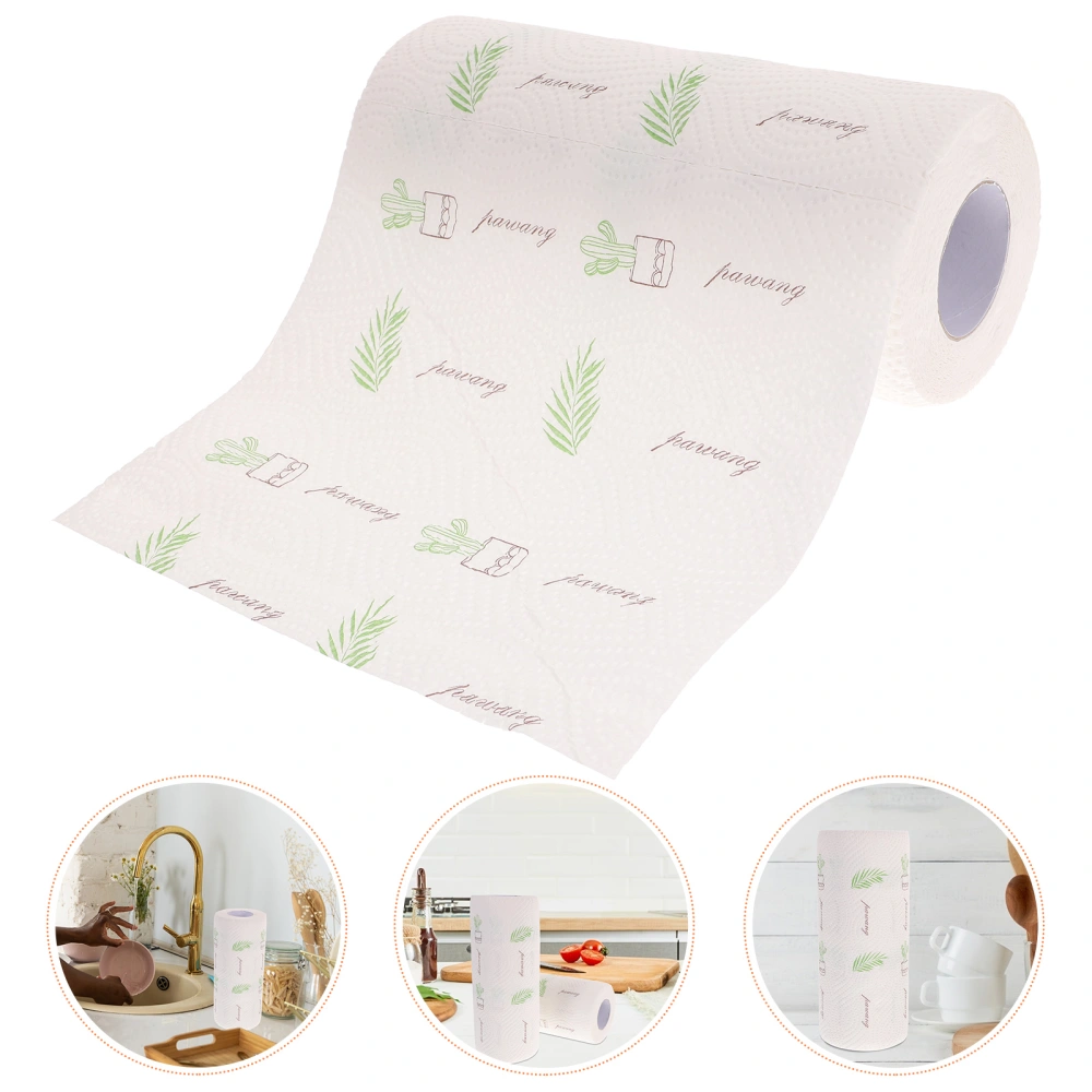 3 Rolls of Disposable Food Wrap Paper Adorable Design Grease-proof Paper Kitchen Wipe Paper