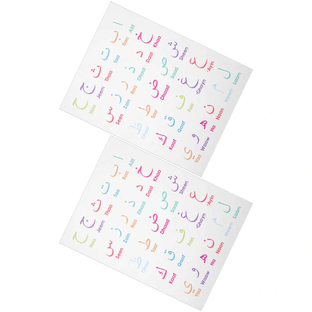 2pcs Arabic Number Poster Wall Art Arabic Letters Alphabets Numerals Poster Prints Random Style