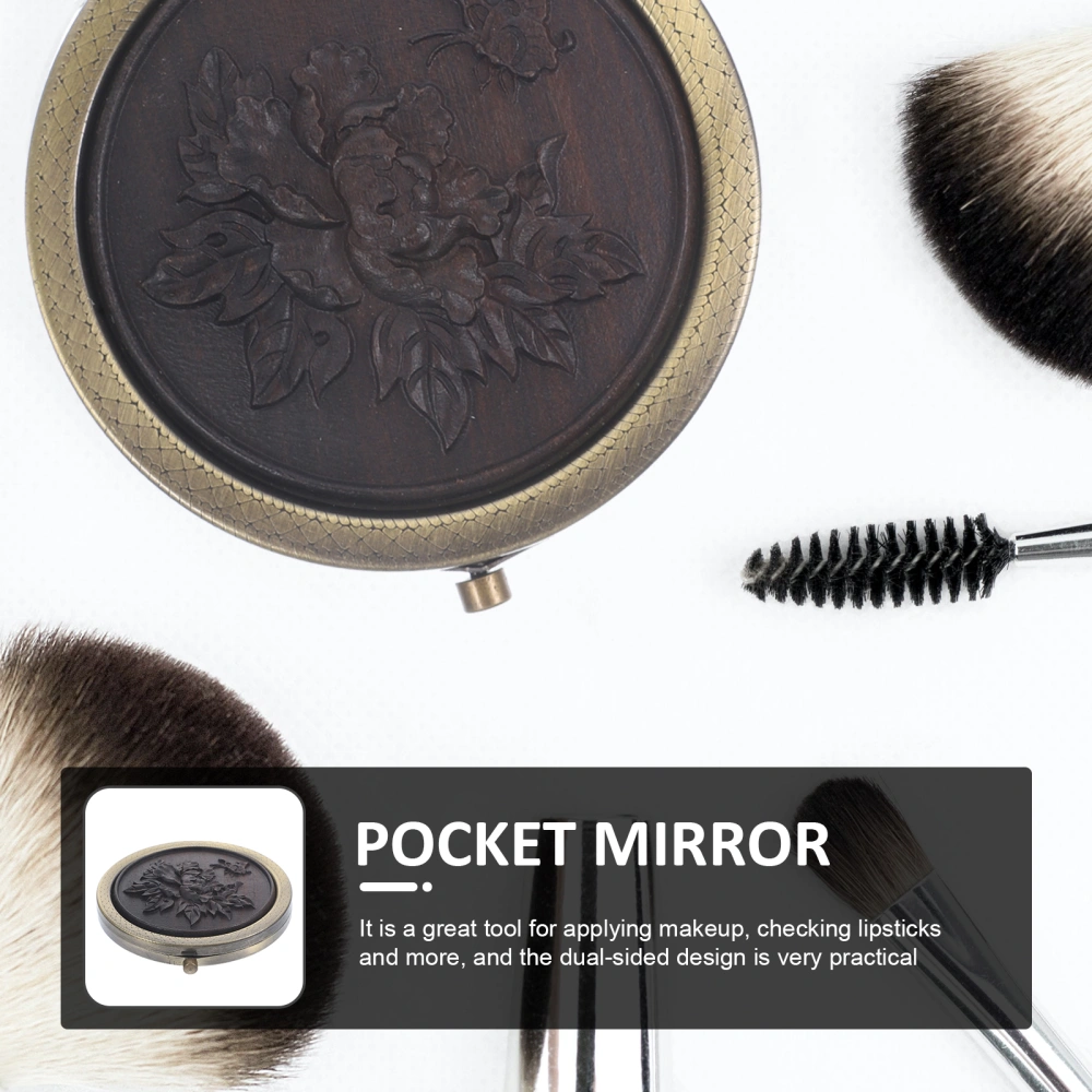 Vintage Mirror Women Portable Dual-sided Makeup Mirror Compact Folding Mirror