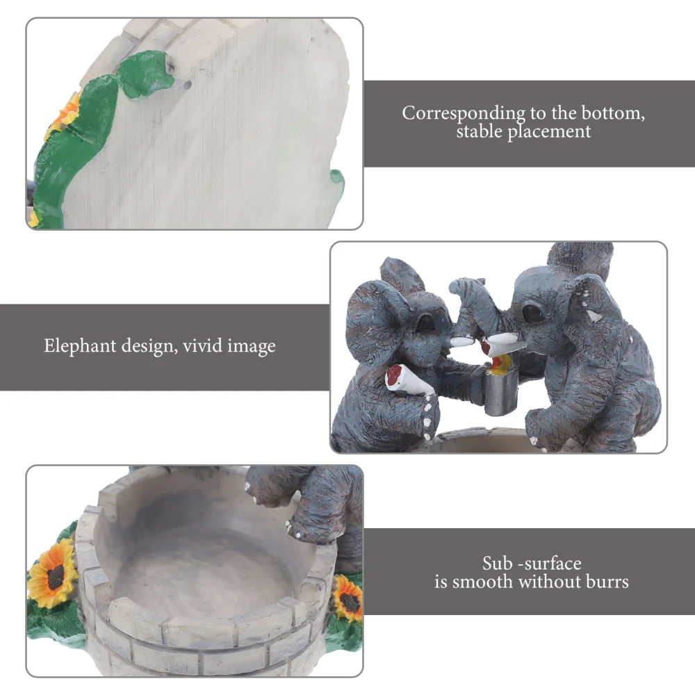 Creative Cartoon Elephant Statue Table Ornament Decorative Ashtray Multi-functional Resin Ashtray