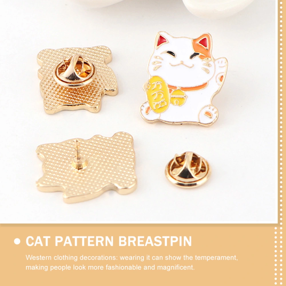 4Pcs Brooch Cat Pattern Breastpin Metal Badge Brooch Brooch Pin for Clothes Supply