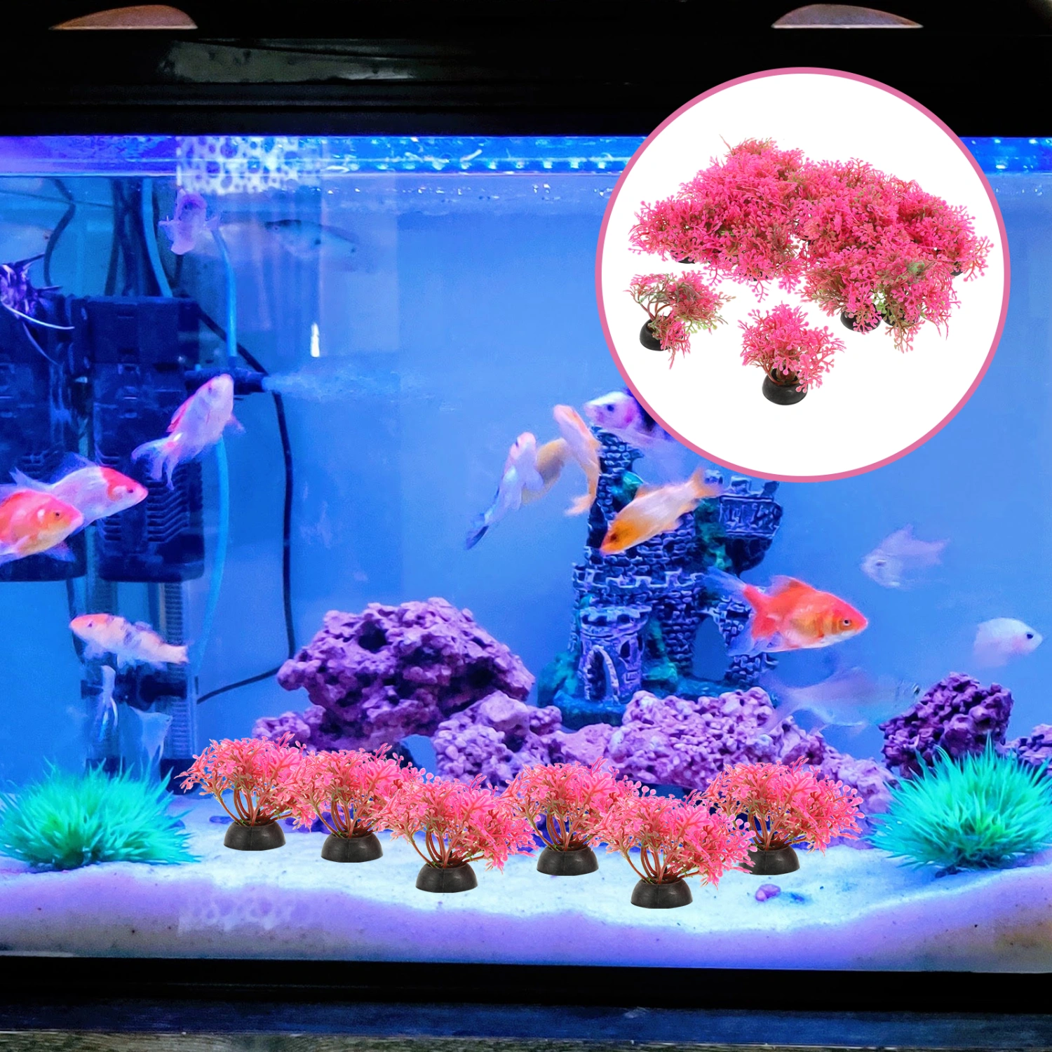 20Pcs Aquatic Water Grass Aquarium Fake Plants for Betta Fish Tank Aquarium Plant for Fish Tank Decor