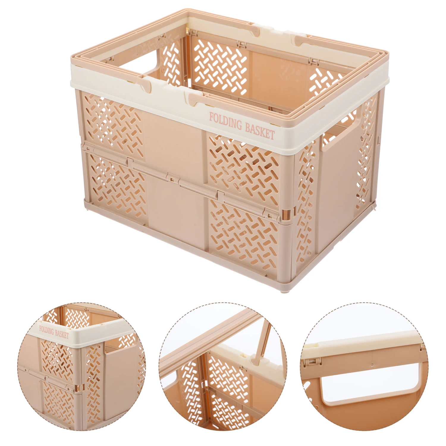 Small Foldable Storage Basket Home Use Sundries Organizer Folding Picnic Portable Basket
