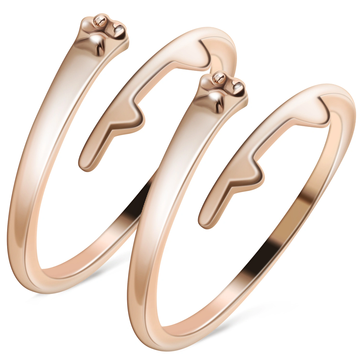 2Pcs Cat Paw Ring Aesthetic Ring Trendy Ring Adjustable Open Ring Trendy Jewelry