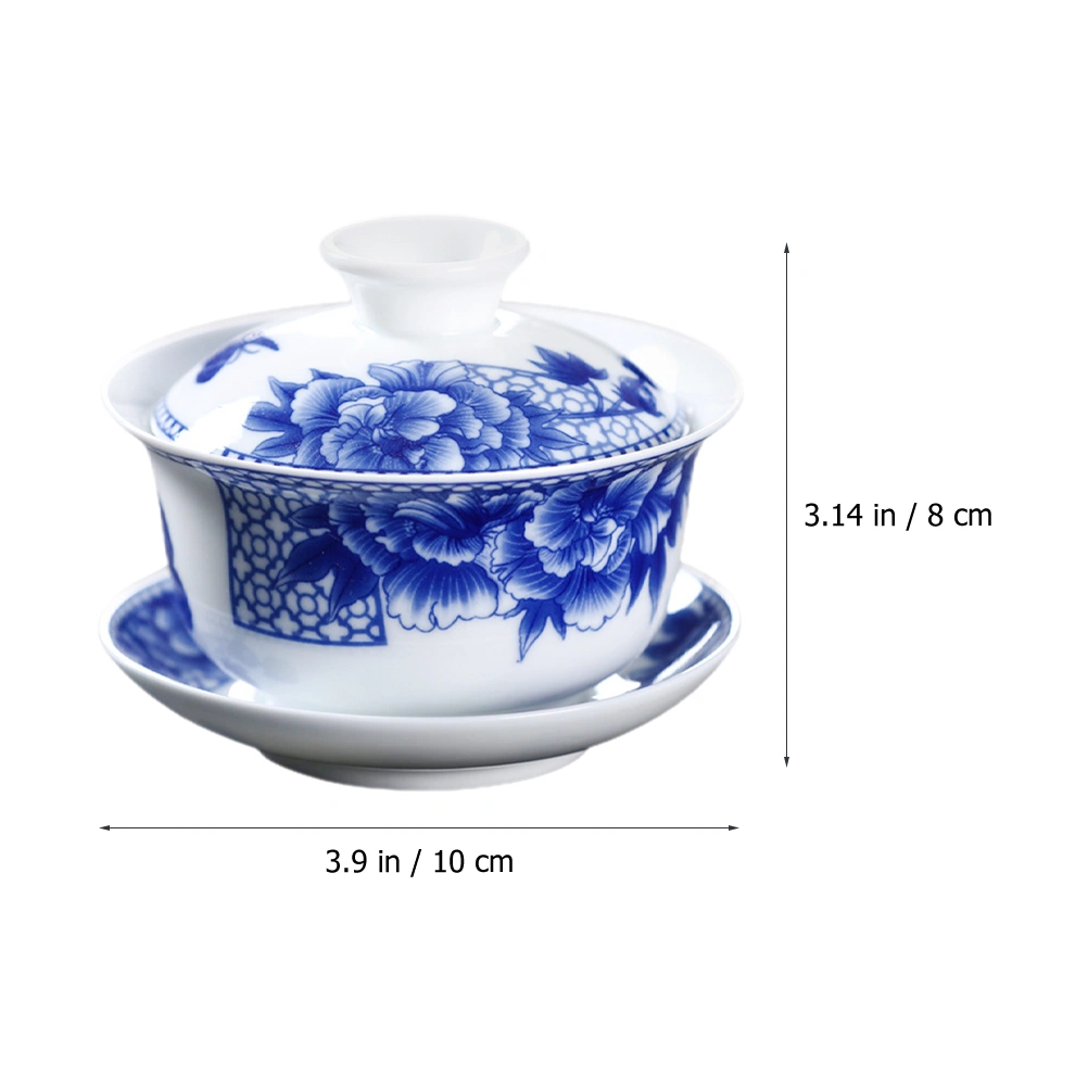 1 Set Tureen Ceramic Cup Vintage China Serving Tea Tureen with Lid Saucer