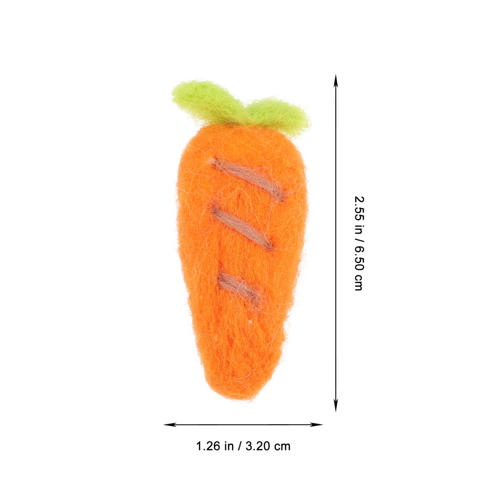 4pcs Cartoon Carrot Design Ornament Felt Carrot Garland Accessory Diy Hairpin Brooch Material