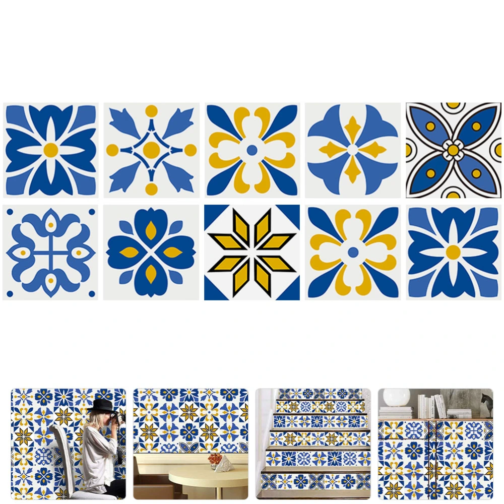 10pcs Nordic Style Tile Stickers Tile Decals Kitchen Peel and Stick Wall Tile Stickers Wall Stickers