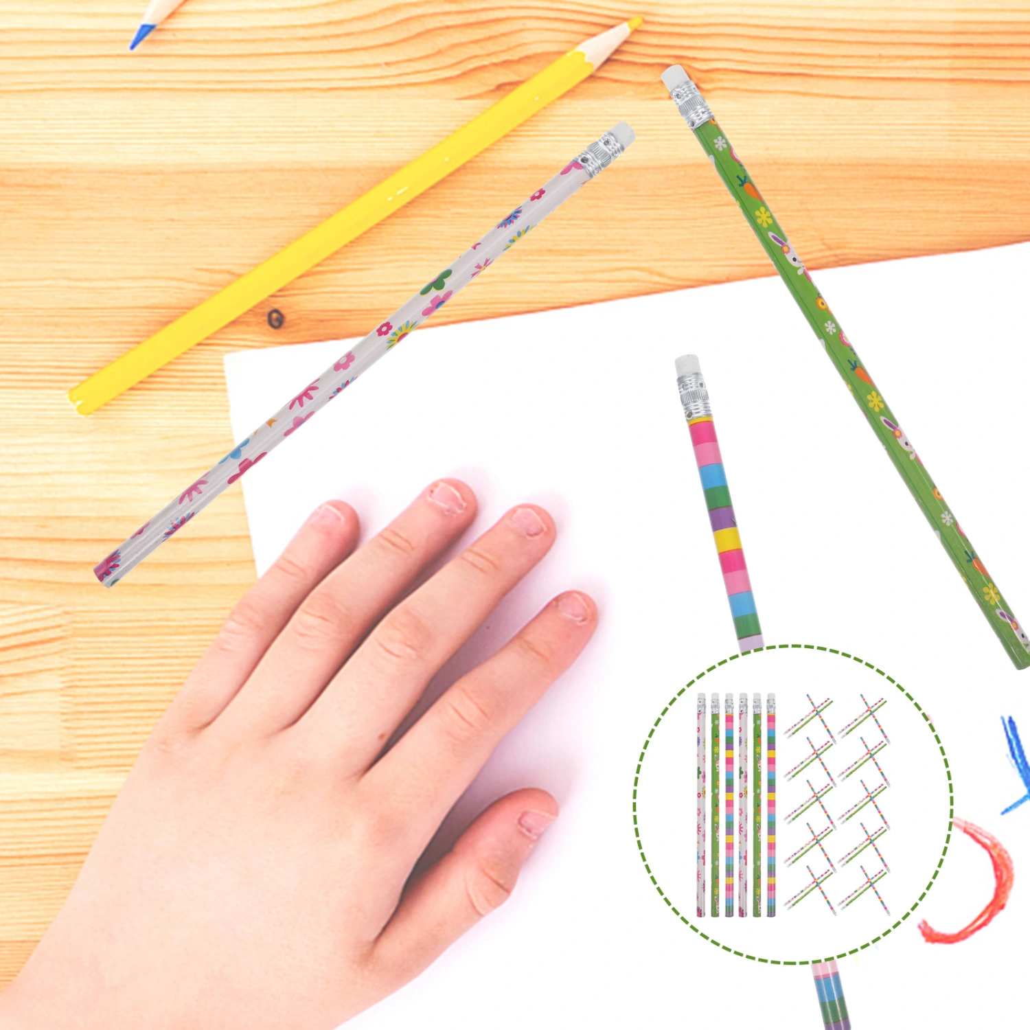 40Pcs Lovely Pattern Pencils Daily Use Kids Pencils Portable Student Writing Pencils (Random Style)