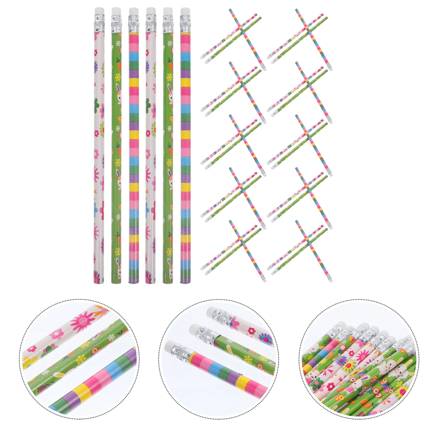 40Pcs Lovely Pattern Pencils Daily Use Kids Pencils Portable Student Writing Pencils (Random Style)