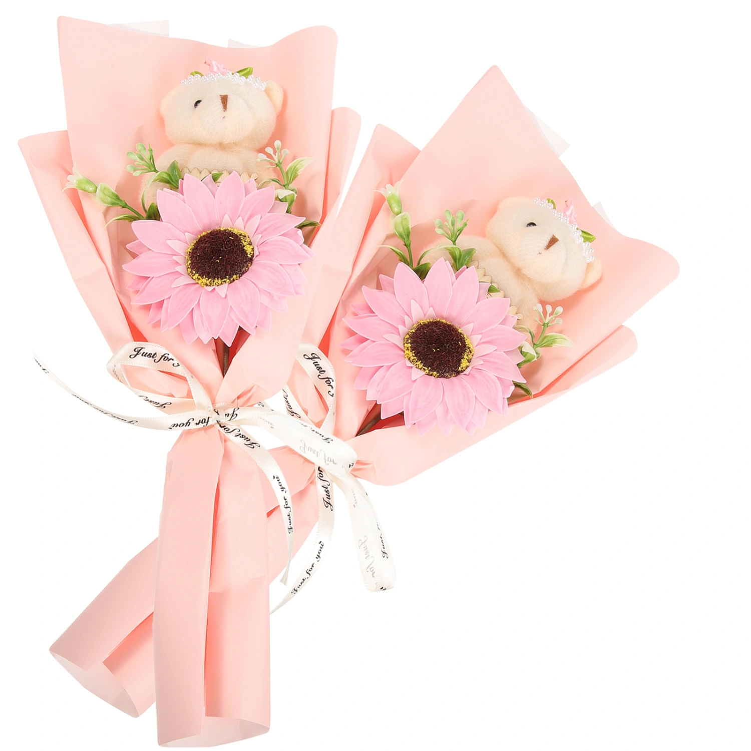 2pcs Graduation Flower Bouquets Graduation Bear Bouquet Bear Sunflower Bouquet