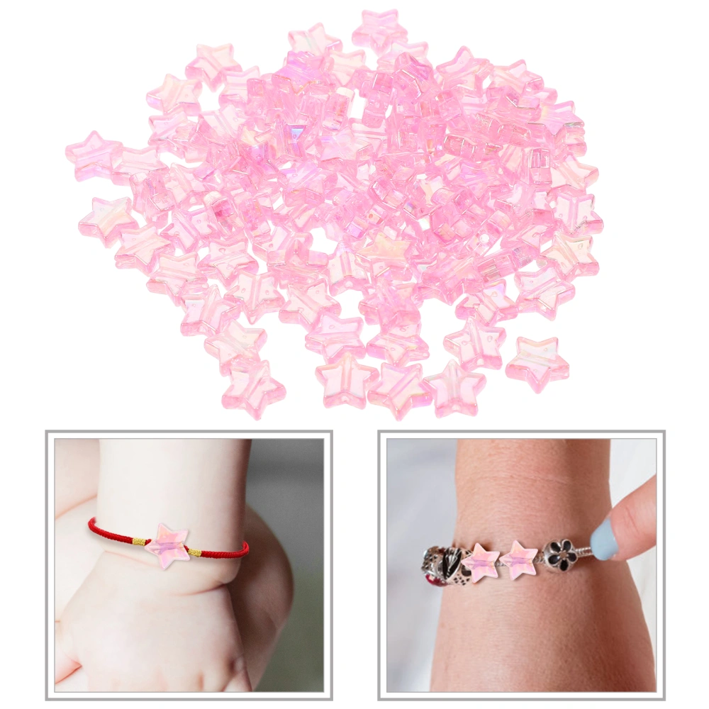 300pcs DIY Five-pointed Star Bracelet Beads Delicate Star-Shape Beads Acrylic Beads Bracelet Supply