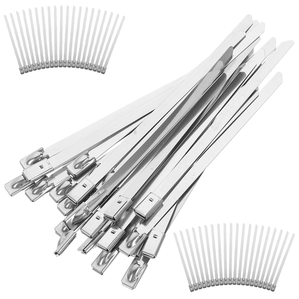 100Pcs Heavy Duty Metal Zip Ties Stainless Steel Zip Ties for Fixing Fences Pipes Cage Cable