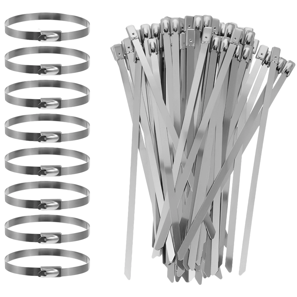 100Pcs Heavy Duty Metal Zip Ties Stainless Steel Zip Ties for Fixing Fences Pipes Cage Cable