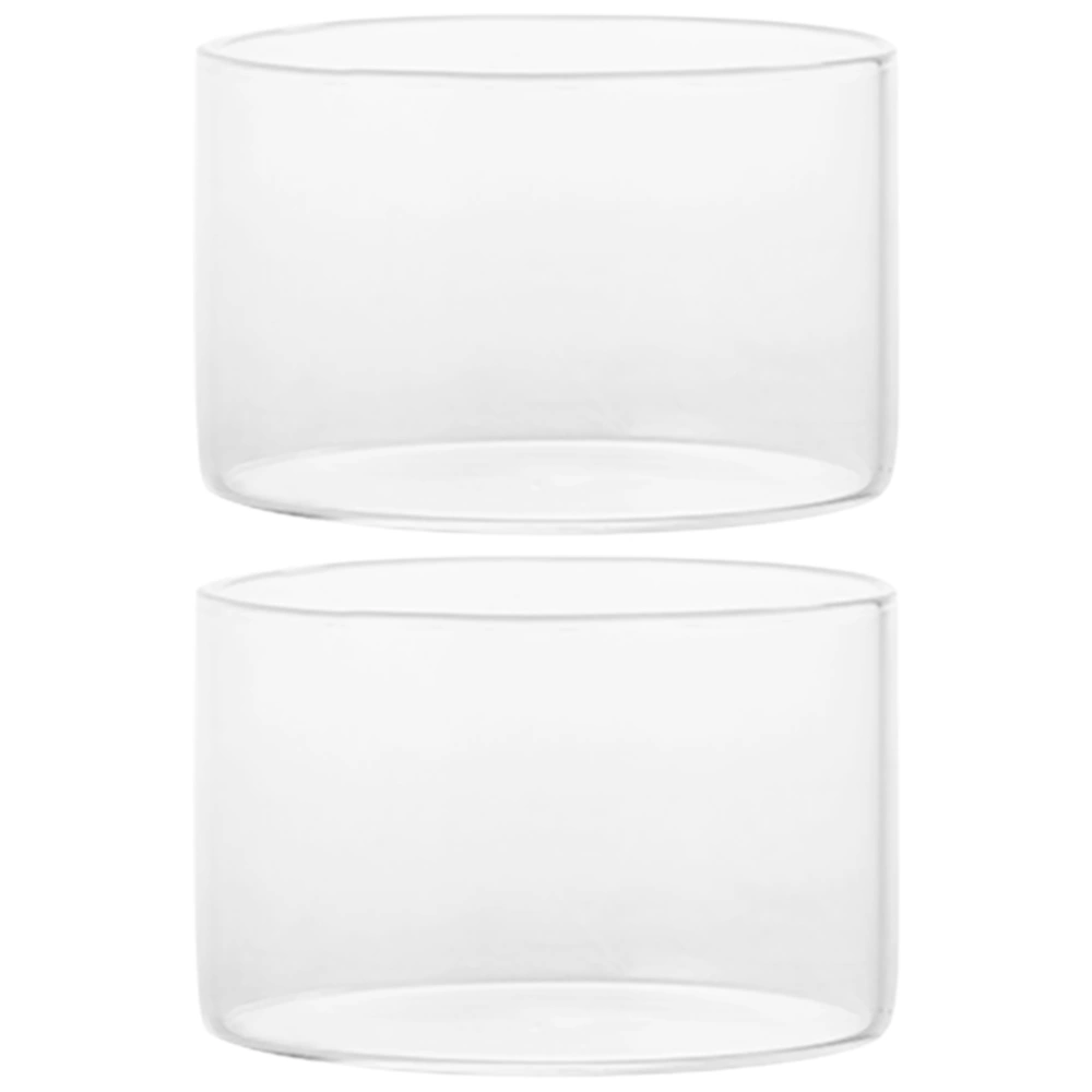 2Pcs Small Glass Bowls Clear Pudding Cups Fruits Dish for Cereal Dessert Snacks