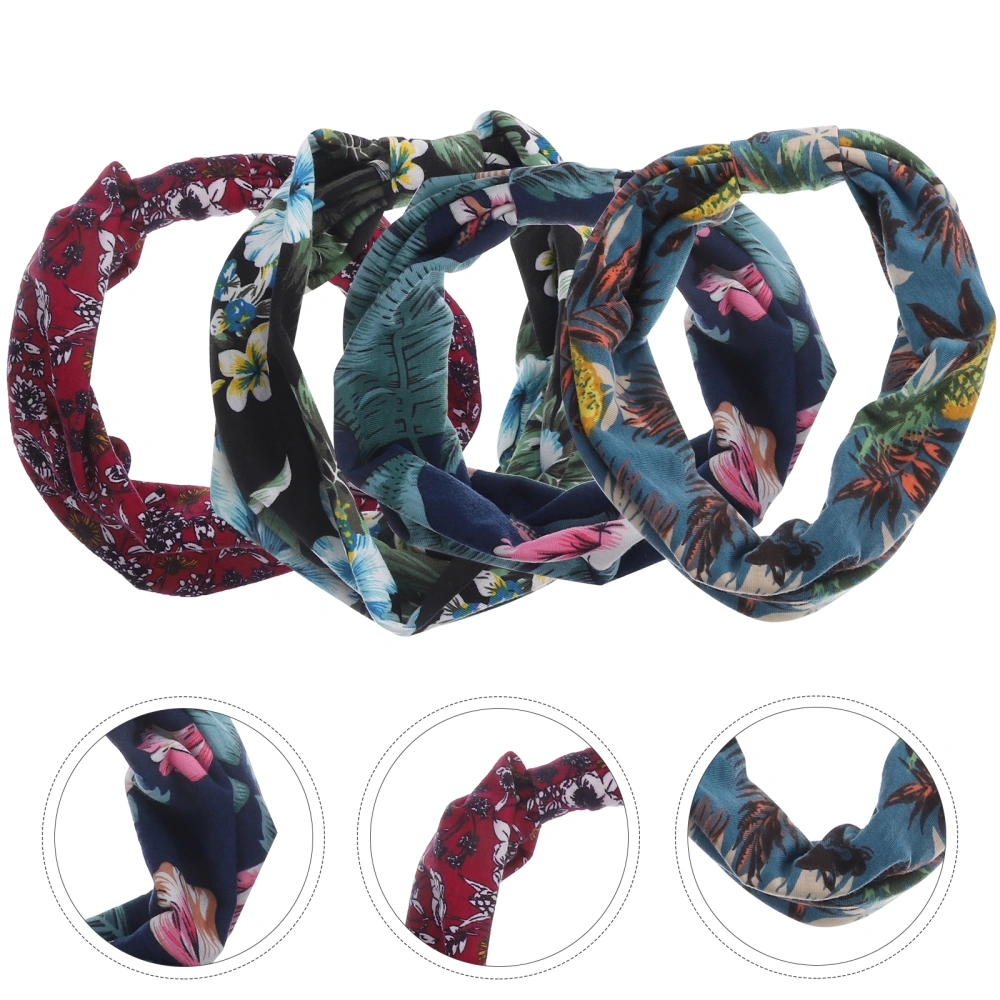 4pcs Portable Head Bands Multi-function Sweat Headbands Professional Hair Bands Yoga Supply