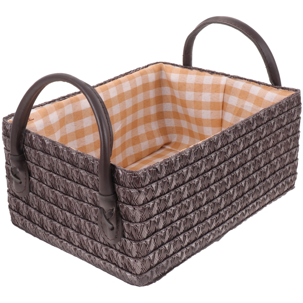 Clothes Storage Organizer Woven Toys Storage Basket Rustic Woven Storage Basket with Handles