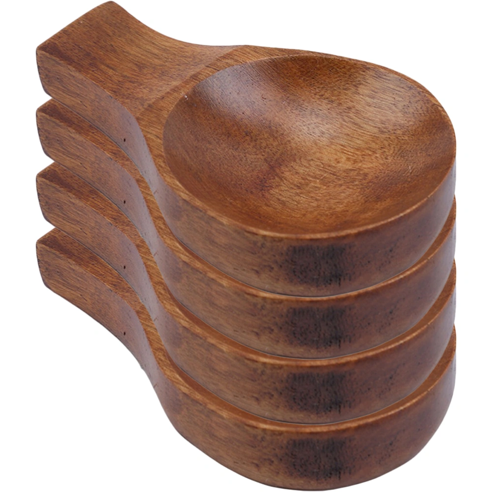 4Pcs Wooden Soy Sauce Holders Decorative Spoon Rests Multi-function Sauce Dishes Home Supply