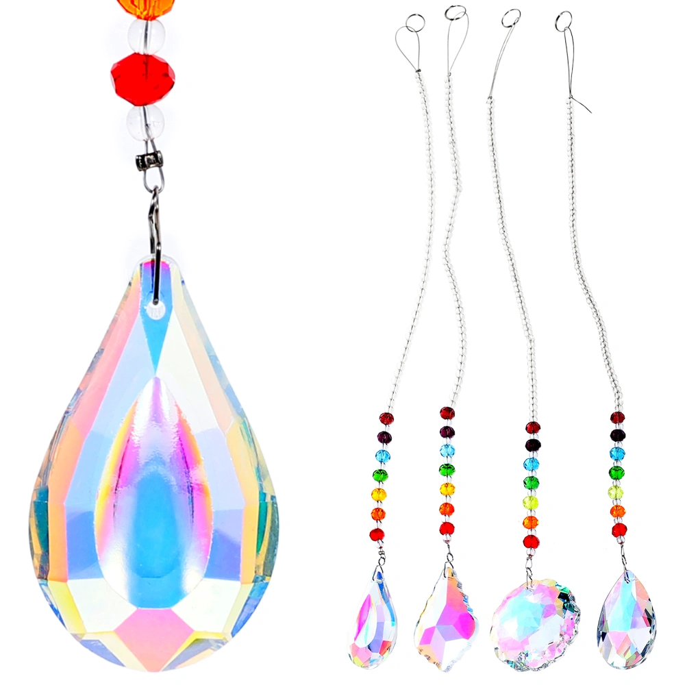 4pcs Crystal Ceiling Light Hanging Pendant Bling Ceiling Pendant Suncatcher Lamps Decoration