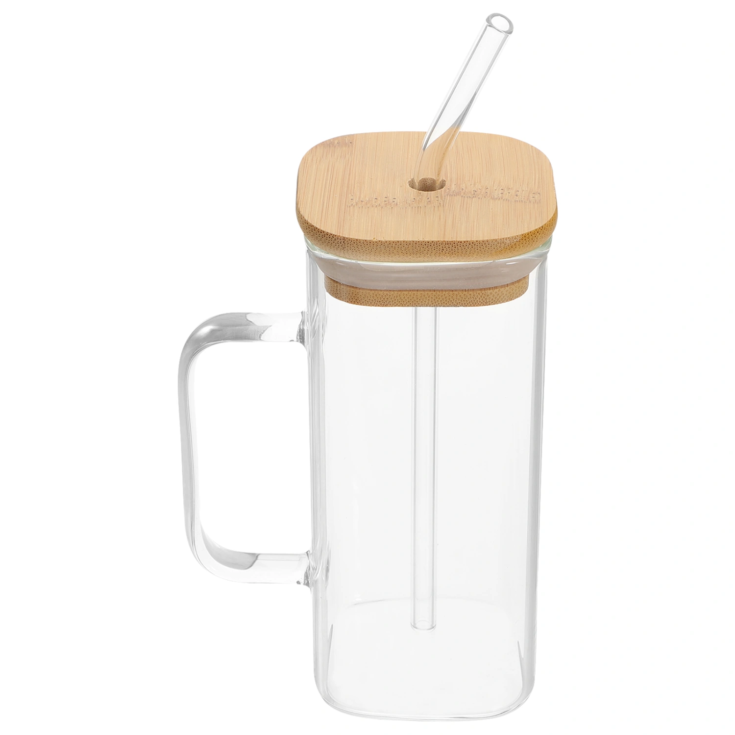 Students Use Transparent Water Bottle Portable Beverage Bottle Handled Heat-resistant Water Cup With Straw