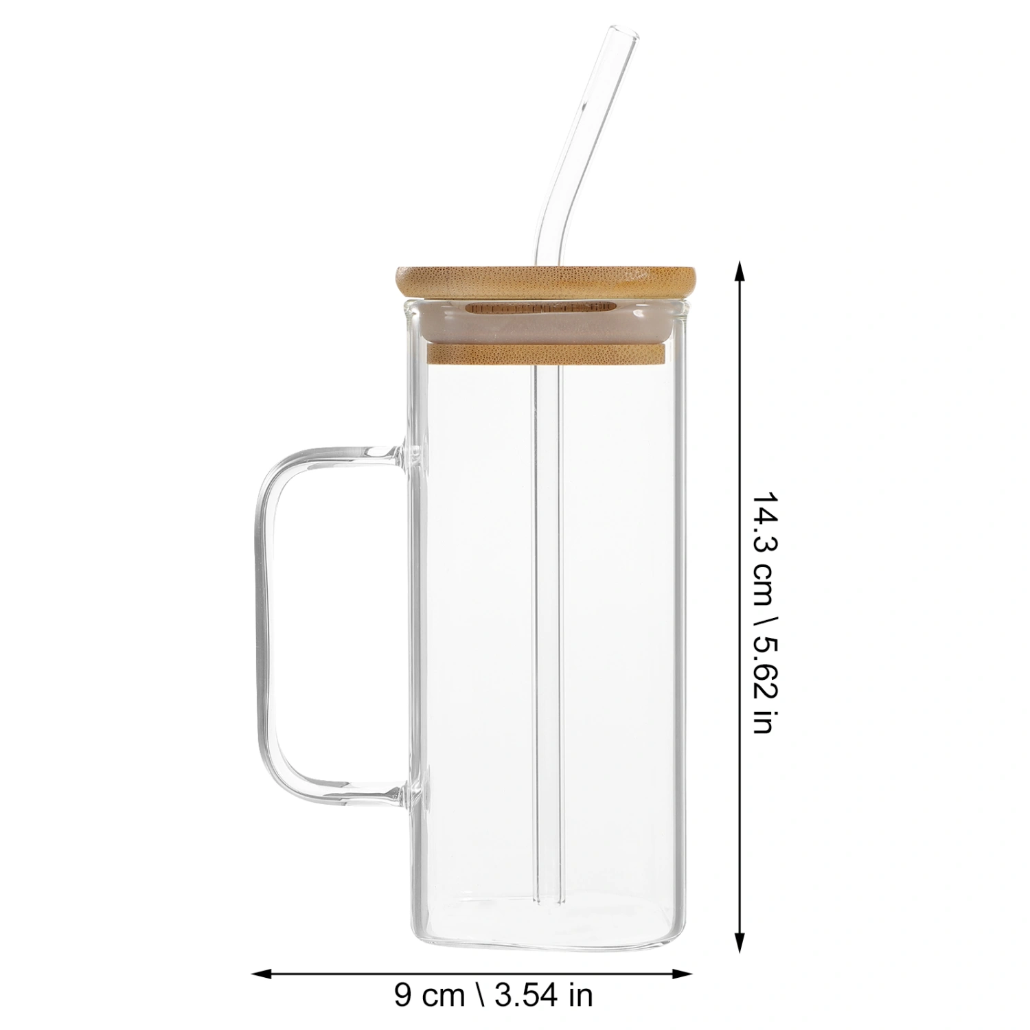 Students Use Transparent Water Bottle Portable Beverage Bottle Handled Heat-resistant Water Cup With Straw