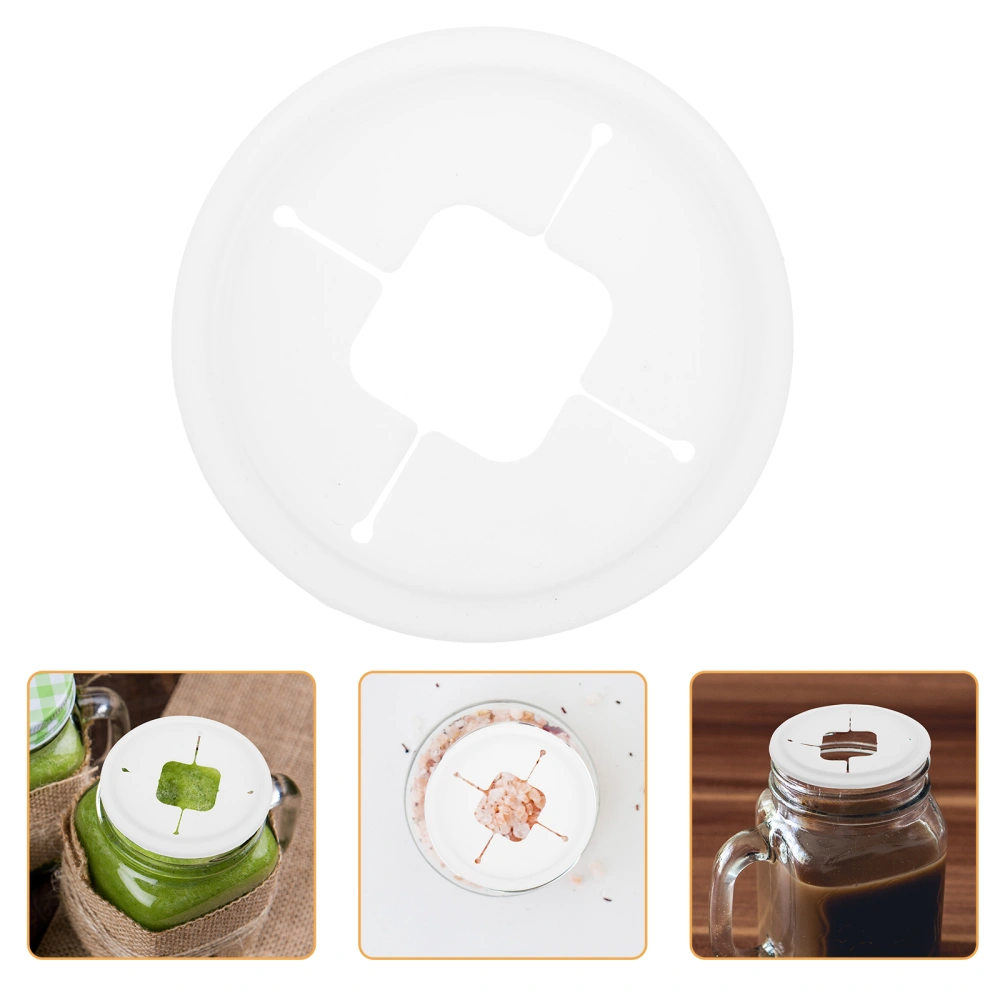 2pcs Canning Jar Lids Replacement Silicone Lids Mason Jar Lids with Hole for Mashing