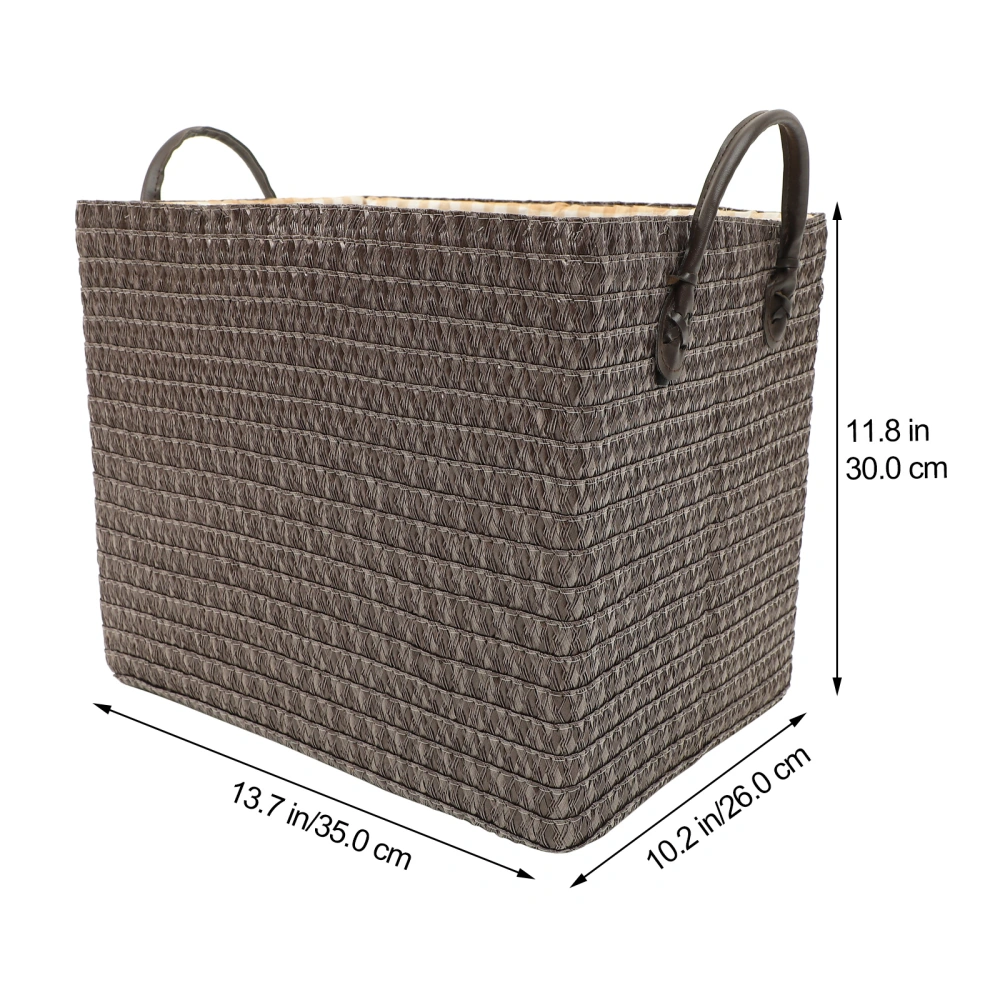 Clothes Storage Organizer Woven Toys Storage Basket Rustic Woven Storage Basket with Handles