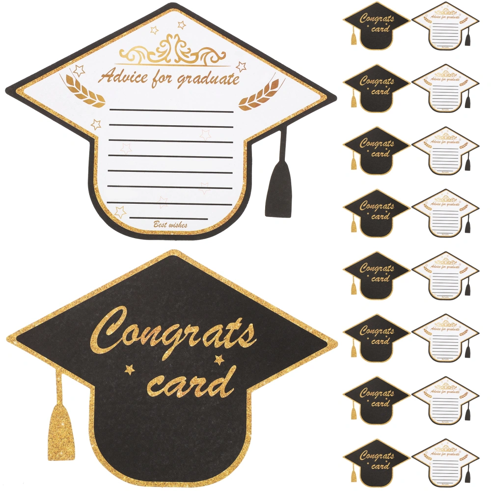 30pcs Graduation Cap Shape Greeting Cards Delicate Paper Gift Cards School Graduation Gifts