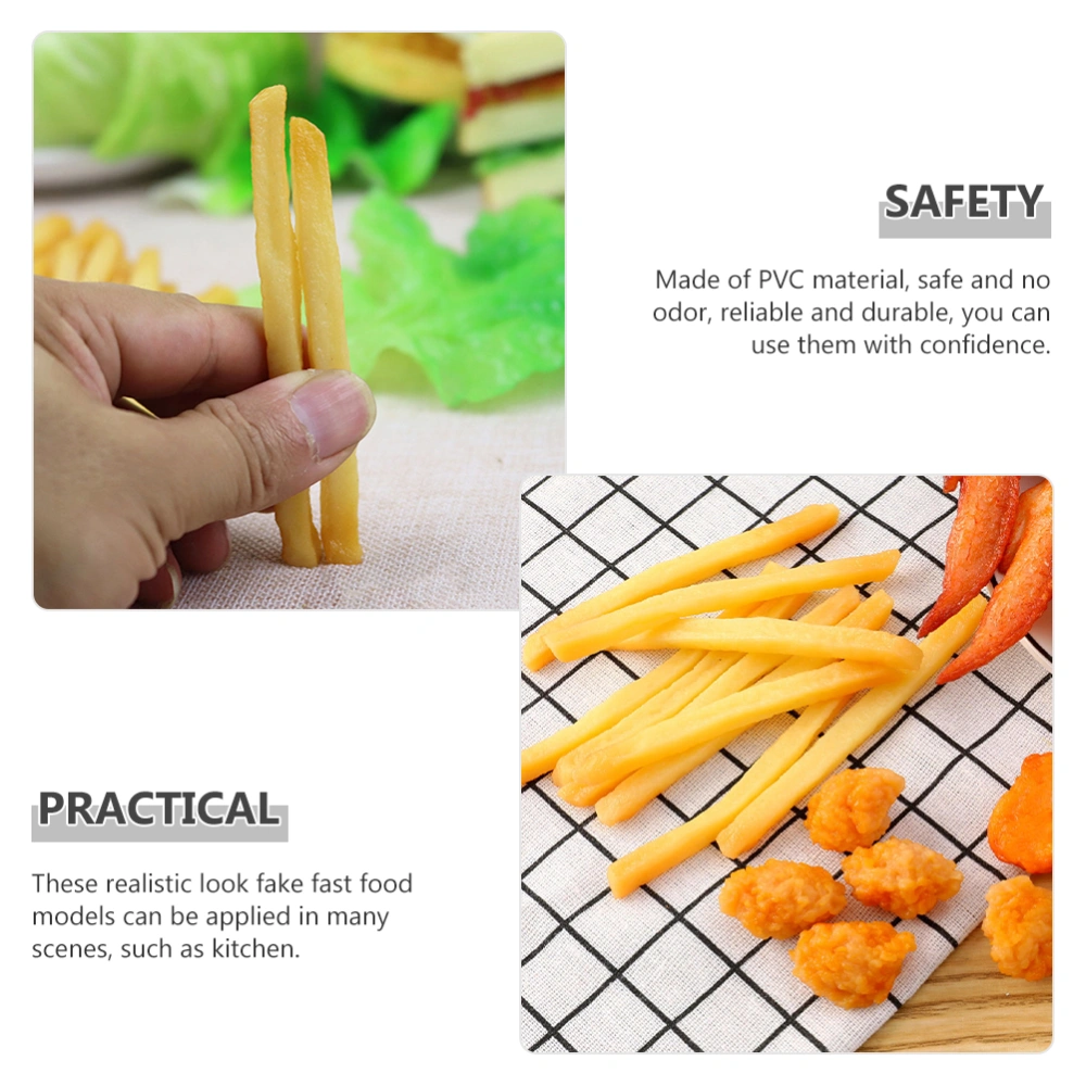 15pcs Simulation Cooked French Fries Chicken Nuggets Model Fake Play Food Model