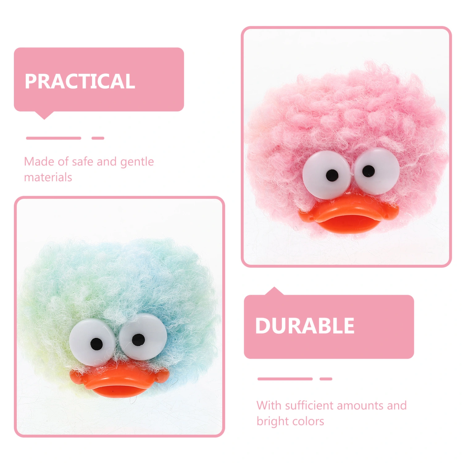 4pcs Pompom Balls Diy Crafts Cartoon Pom Poms Clothing Diy Arts Crafts Shoe Charms